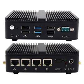 Przemysłowy bezwentylatorowy mini PC VenBOX M4 Intel J6426/N100 HDMI DP 2x COM 4xRJ45 2.5Gb Pfsense VPN Firewall | M4-J6426L4 | Eglobal | VenBOX Sp. z o.o.